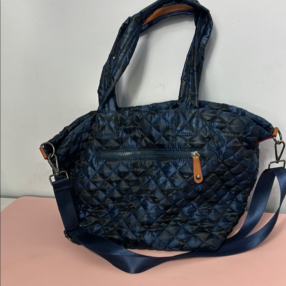 Quilted Navy Camo Tote Bag